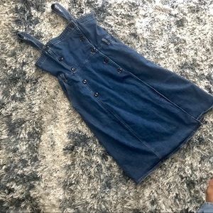 J-Crew Denim Trench Dress with Black Buttons